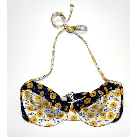 Shoshanna Daisy Daydream Tie-Neck Bikini Top Tie Front High Waist Bottoms L /DD - Picture 3 of 12